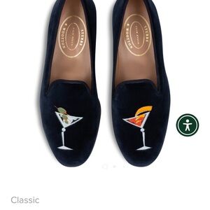 Men’s Stubbs & Wootton Navy Velvet Loafers